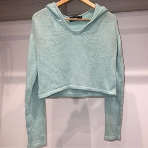 minkpink cropped sweater with hood